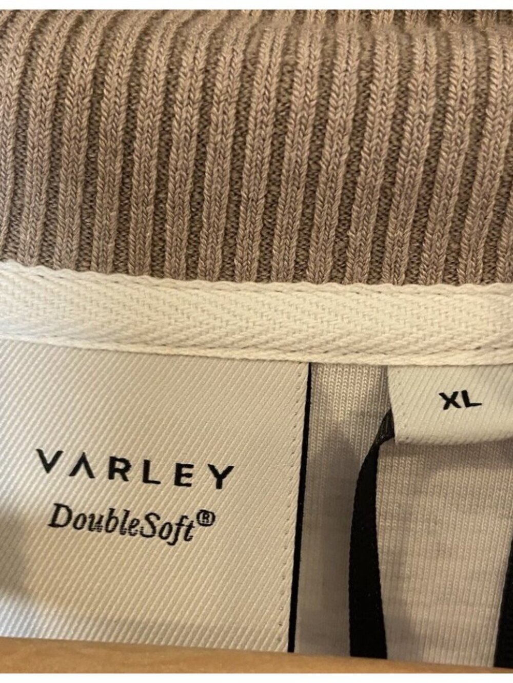 NWT Varley Doublesoft Loxley Raglan Boyfriend Sweatshirt Zip Cream Tan XL New - Picture 3 of 5